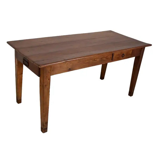 Early 20th Century French Rustic Fruitwood Farmhouse Dining Table