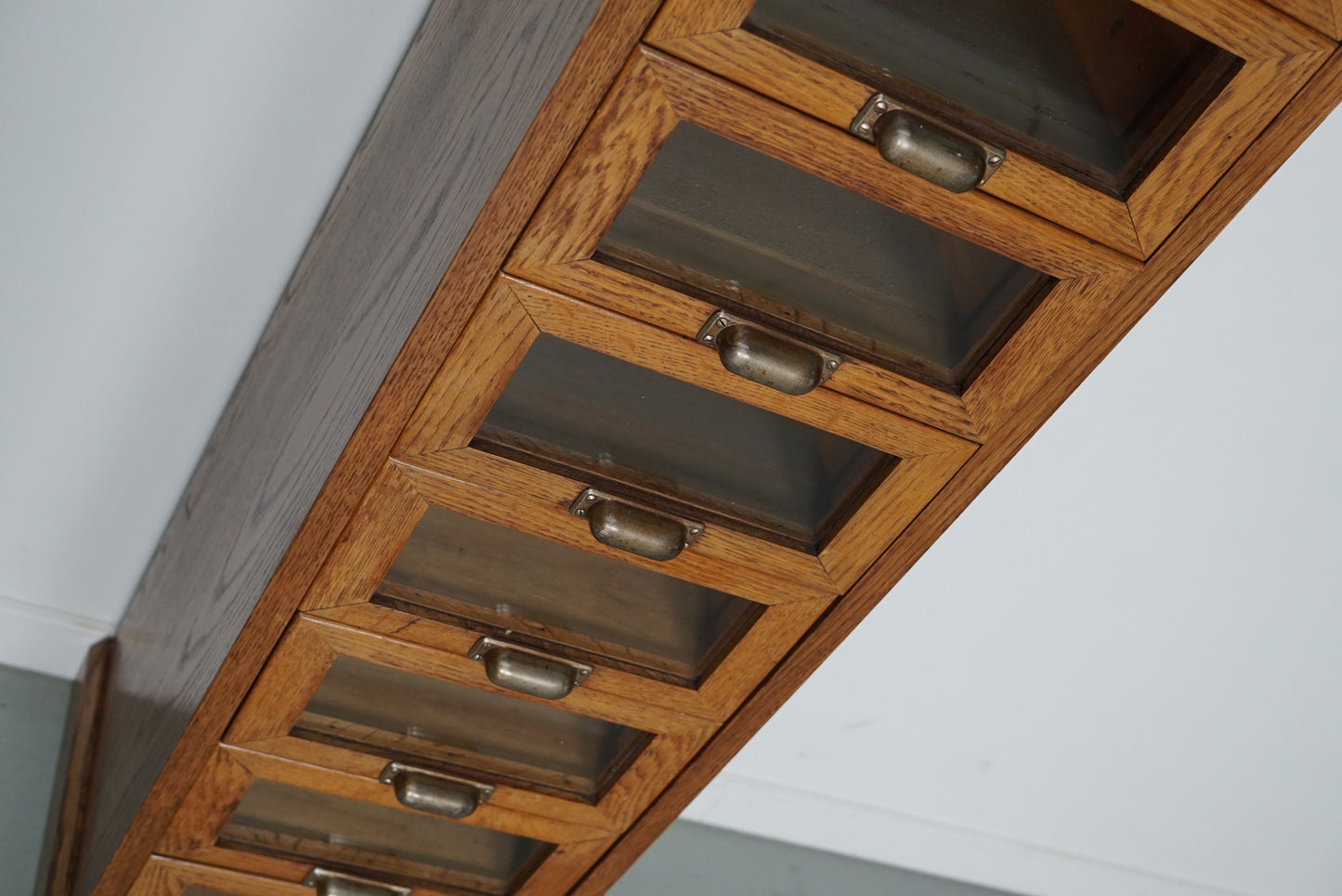 Vintage Dutch Oak Haberdashery Shop Cabinet, 1950s