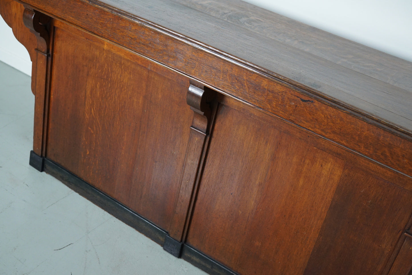 Antique French Oak Shop Counter Cabinet / Kitchen Island, circa 1900s