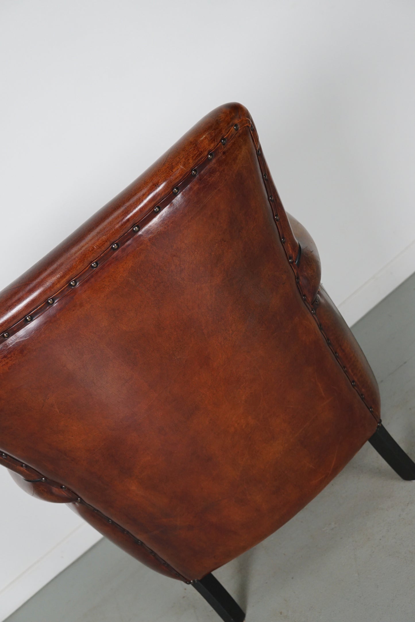 Vintage Dutch Cognac Colored Leather Club Chair