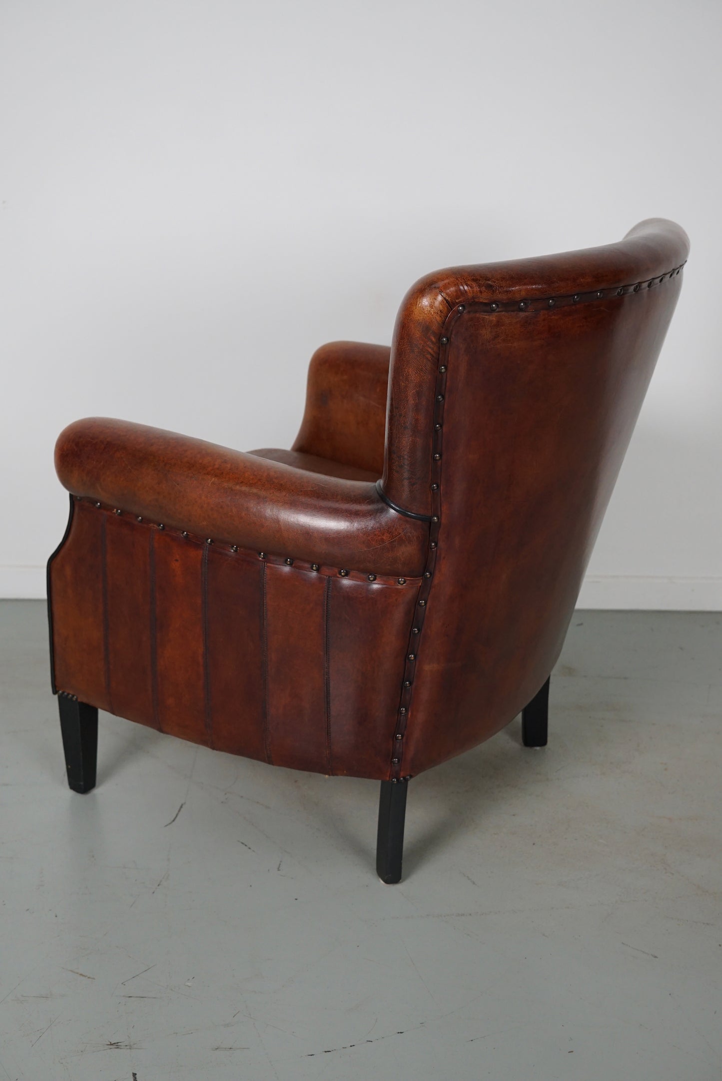 Vintage Dutch Cognac Colored Leather Club Chair