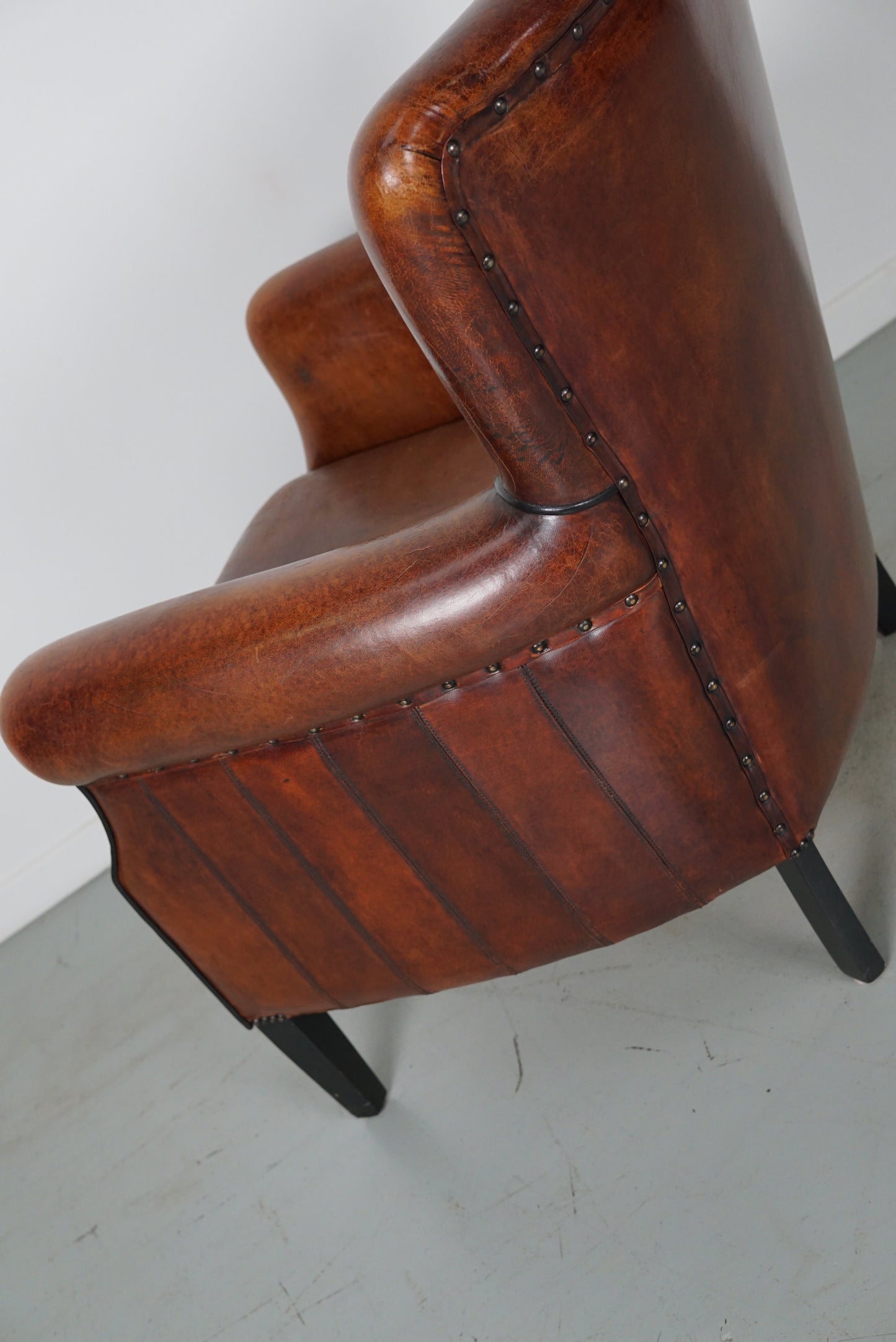 Vintage Dutch Cognac Colored Leather Club Chair