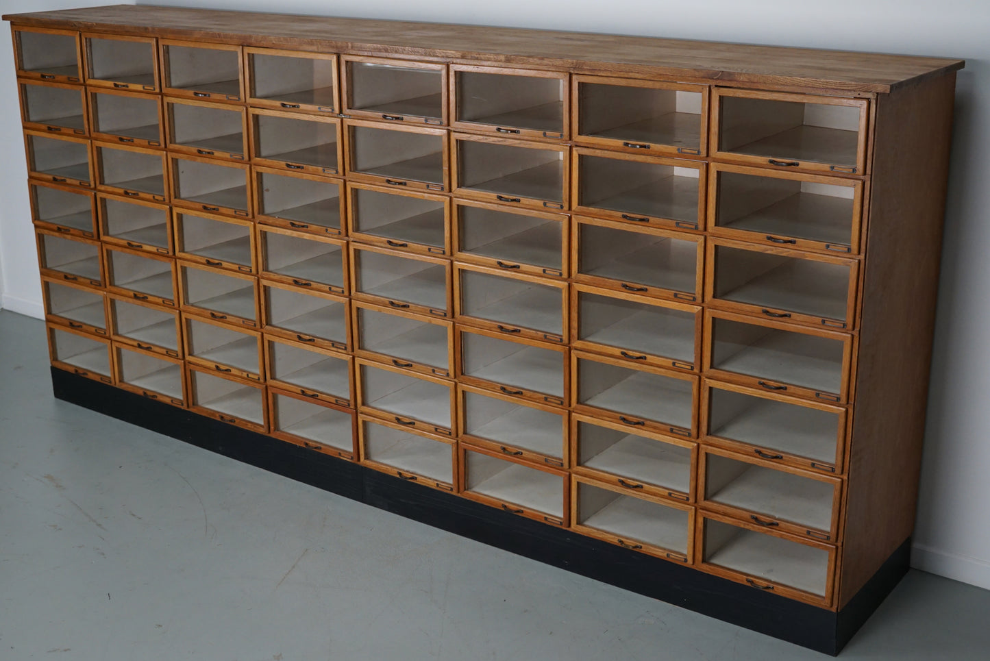 Large Vintage Dutch Oak Haberdashery Shop Cabinet, 1950s
