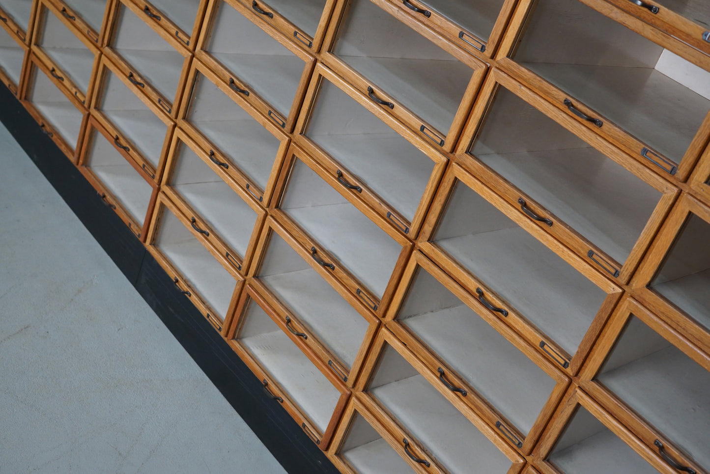 Large Vintage Dutch Oak Haberdashery Shop Cabinet, 1950s
