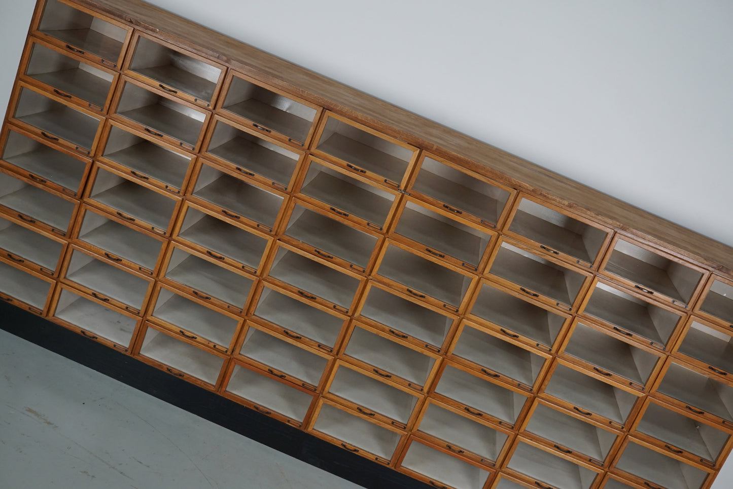 Large Vintage Dutch Oak Haberdashery Shop Cabinet, 1950s