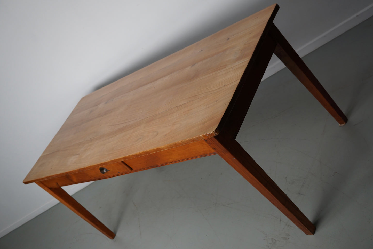 Vintage Cherry 20th Century French Rustic Farmhouse Dining Table