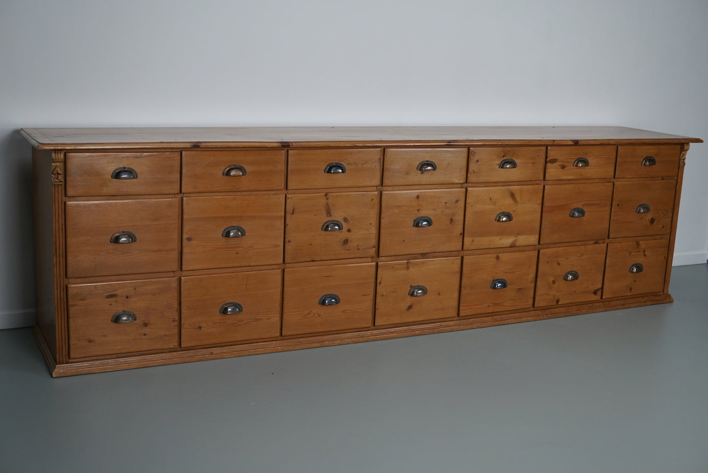 Large German Pine Apothecary / Shop Cabinet, 1930s