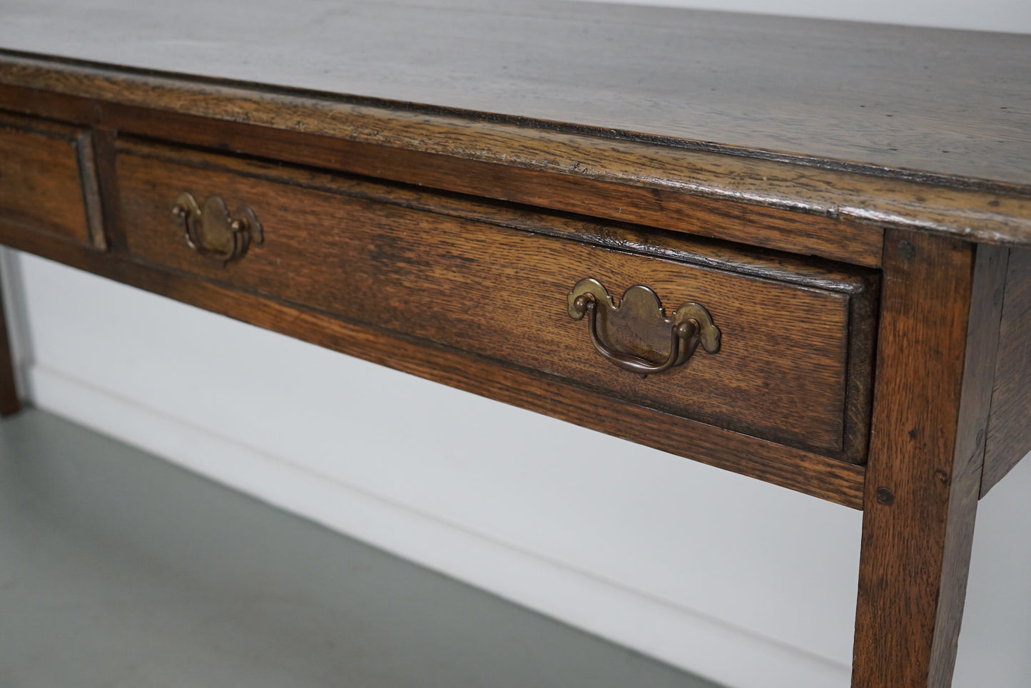 Vintage English Rustic Farmhouse Oak Side Table, 1950s