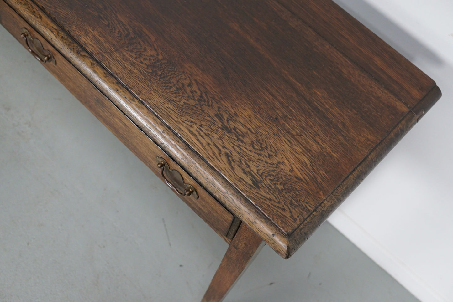 Vintage English Rustic Farmhouse Oak Side Table, 1950s