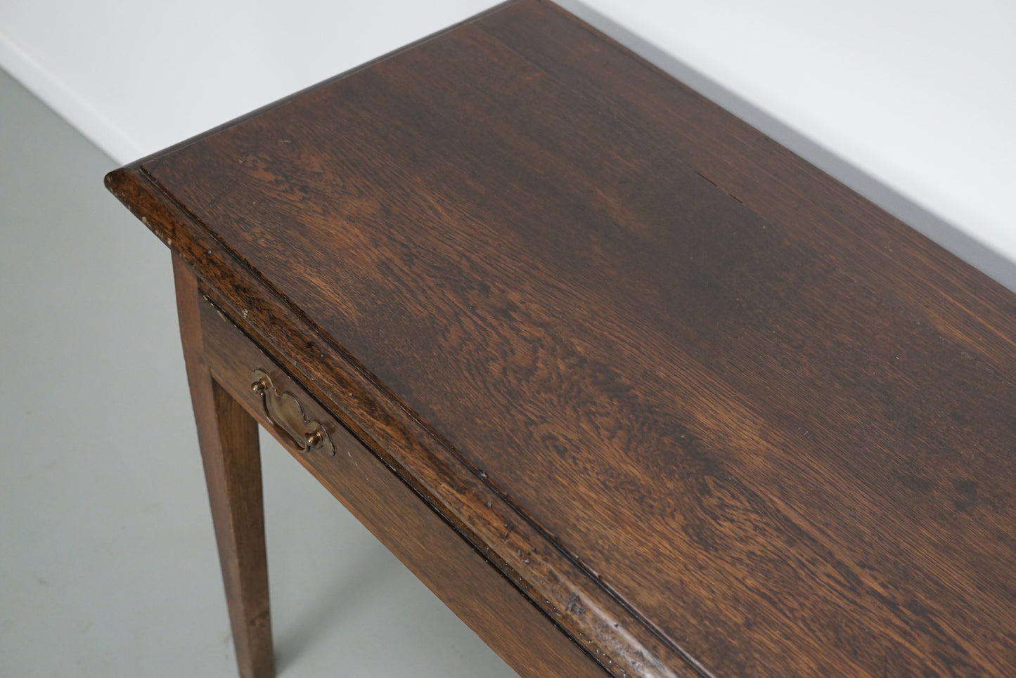 Vintage English Rustic Farmhouse Oak Side Table, 1950s