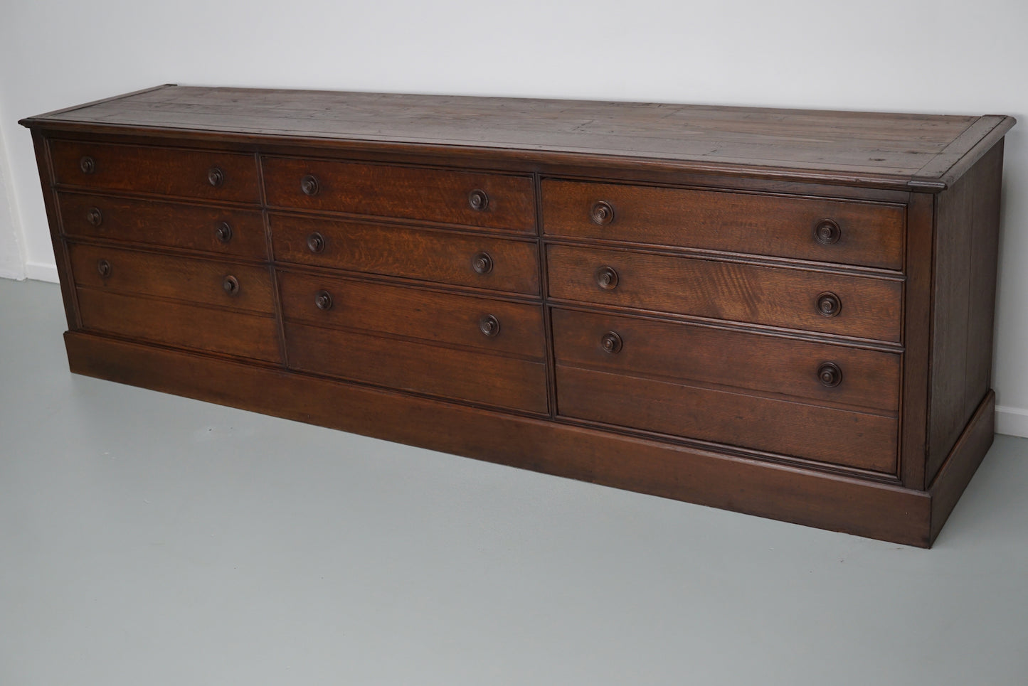 Antique Large French Oak Apothecary / Museum Cabinet, ca 1900