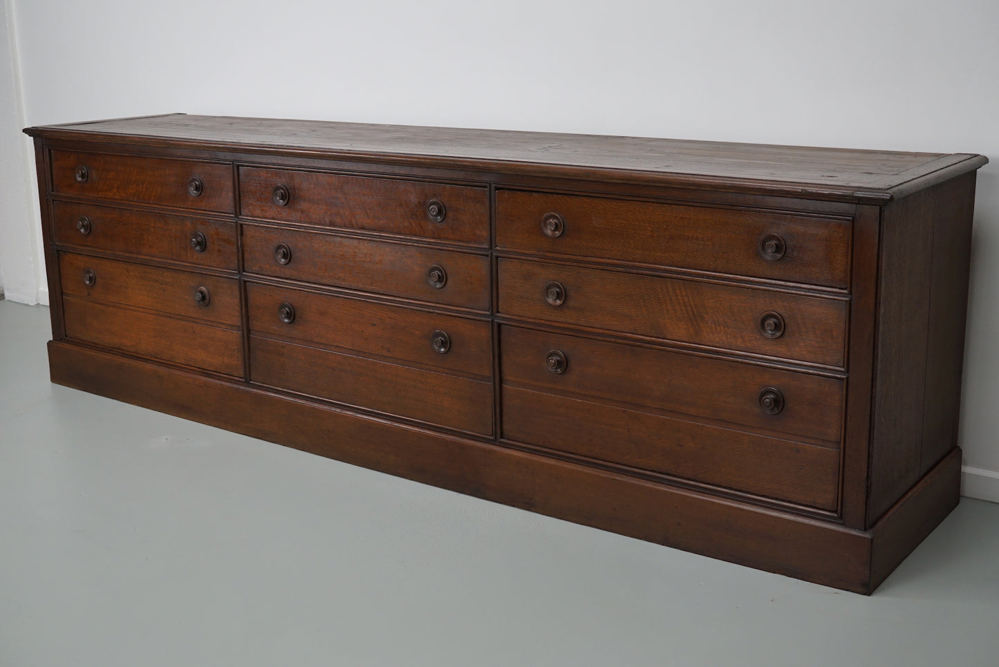 Antique Large French Oak Apothecary / Museum Cabinet, ca 1900