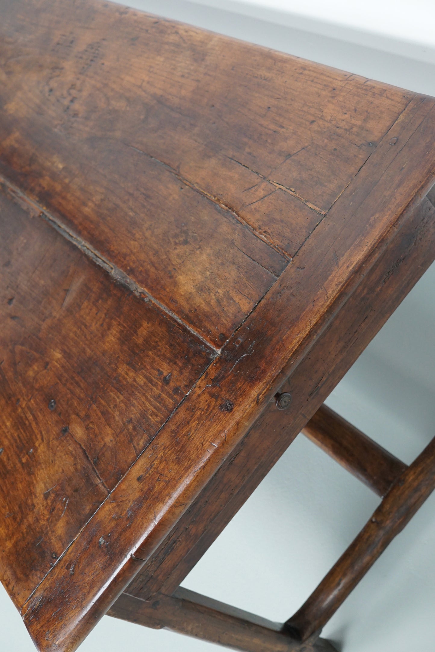 Large Antique 18th Century French Rustic Farmhouse Dining Table Walnut & Oak