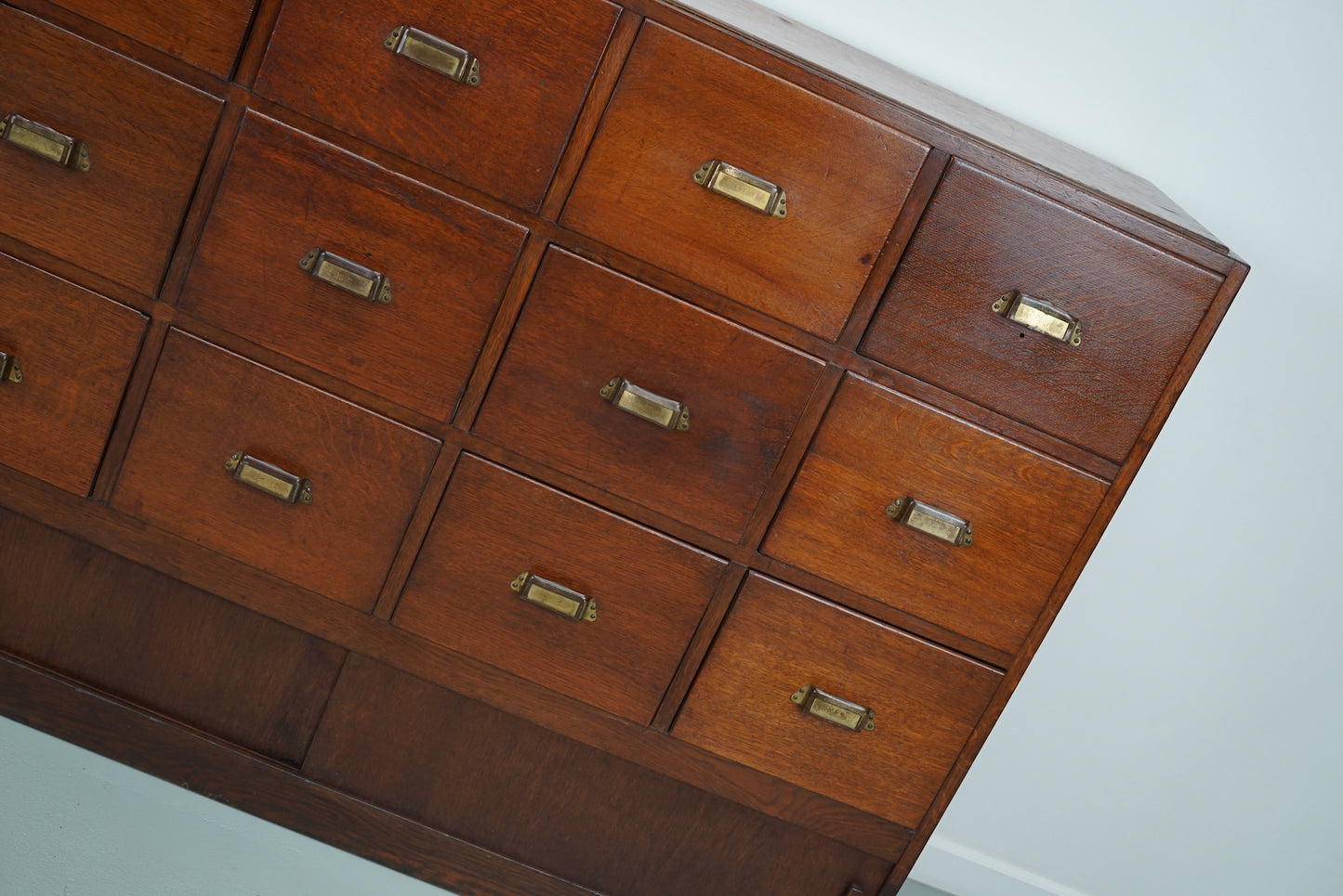 Antique Dutch Oak Apothecary Cabinet or Filing Cabinet, 1930s