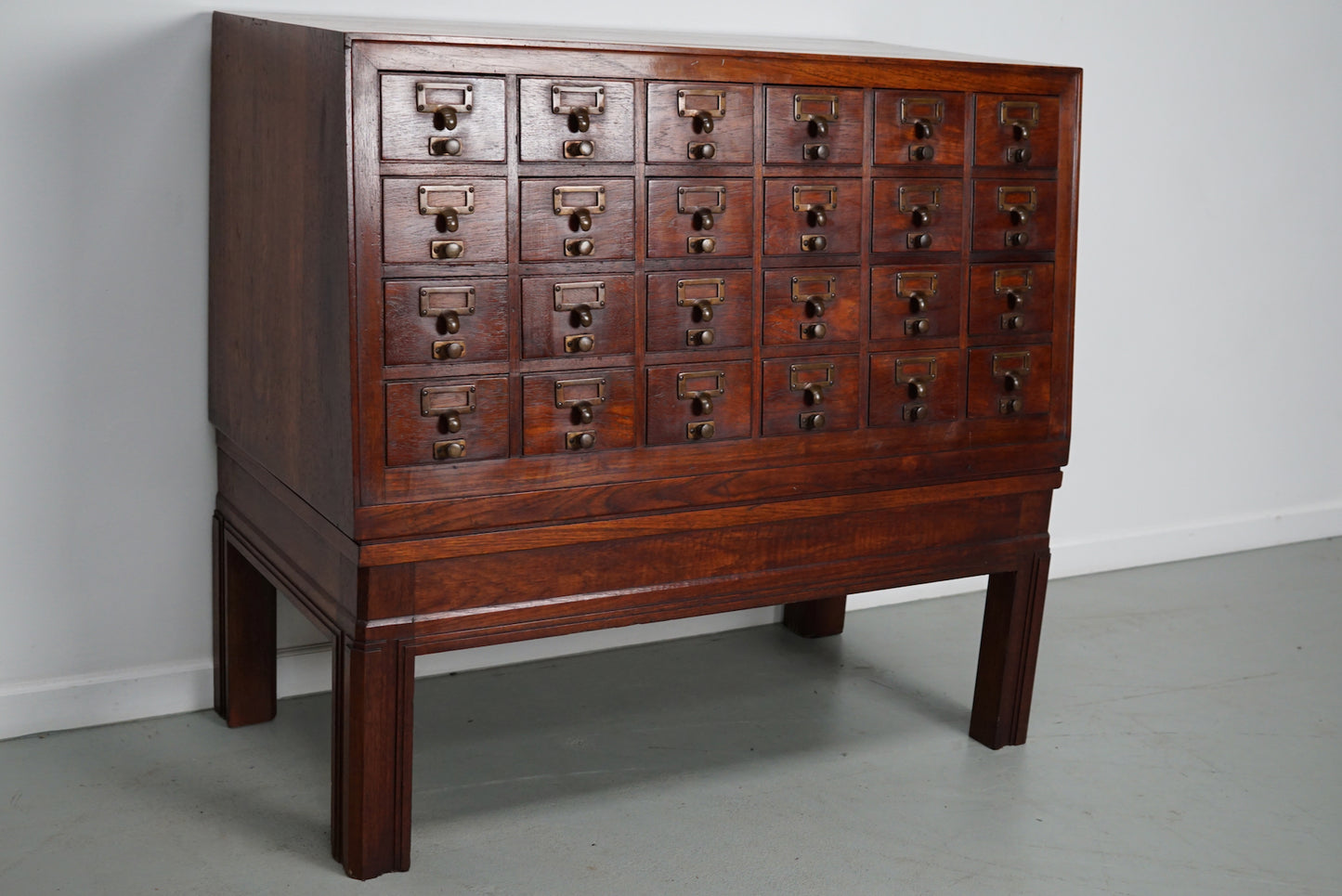 Antique Dutch Hardwood Apothecary / Filing Cabinet, 1920s