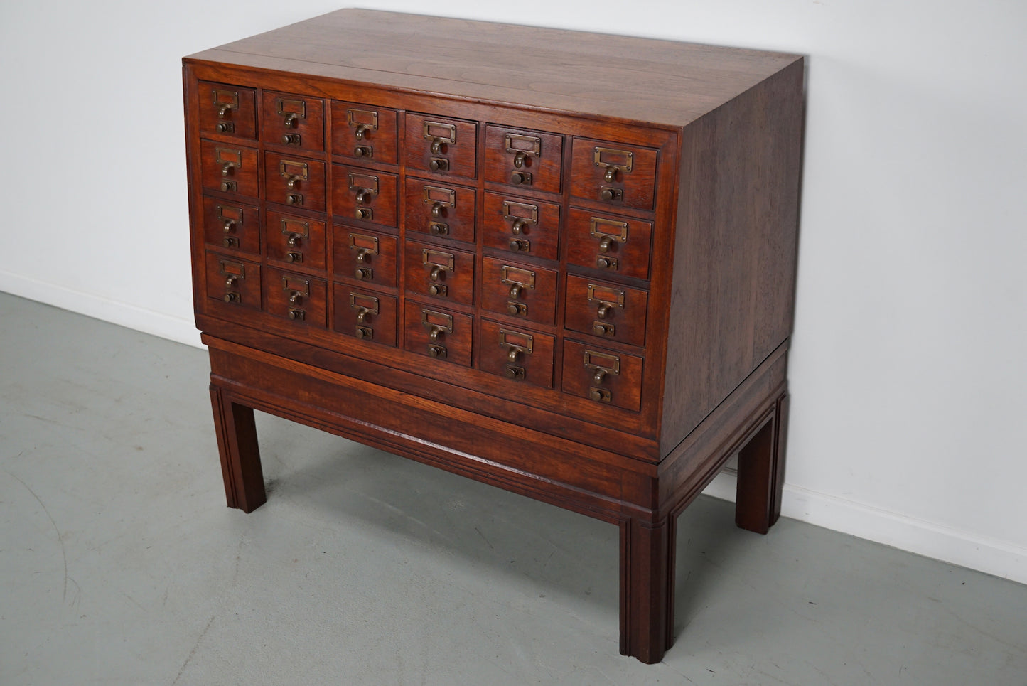 Antique Dutch Hardwood Apothecary / Filing Cabinet, 1920s