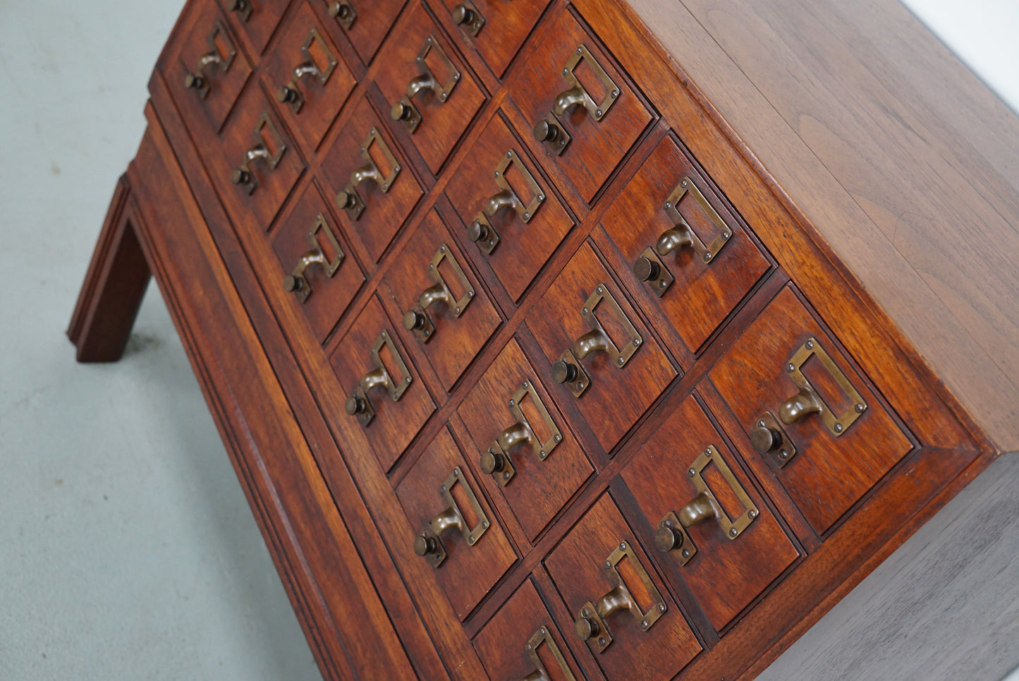 Antique Dutch Hardwood Apothecary / Filing Cabinet, 1920s
