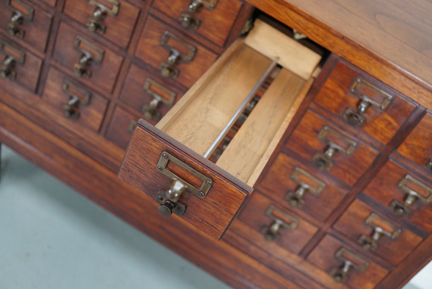 Antique Dutch Hardwood Apothecary / Filing Cabinet, 1920s