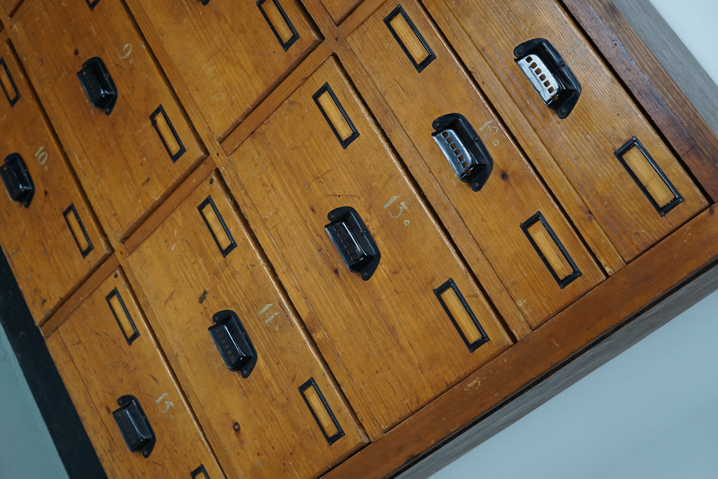 Dutch Industrial Pine Apothecary / Workshop Cabinet, circa 1930s