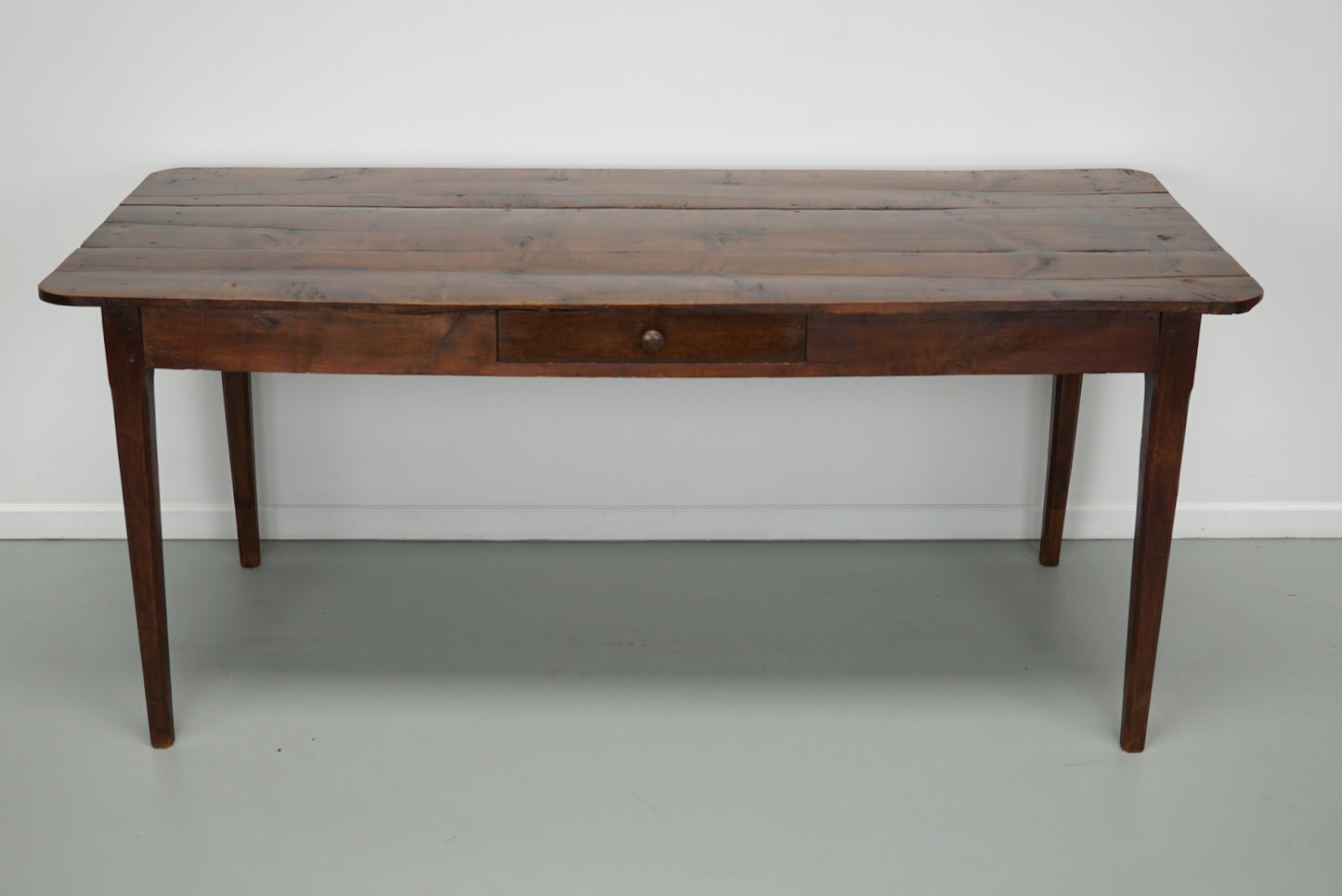 Antique Fruitwood 19th Century French Rustic Farmhouse Dining Table