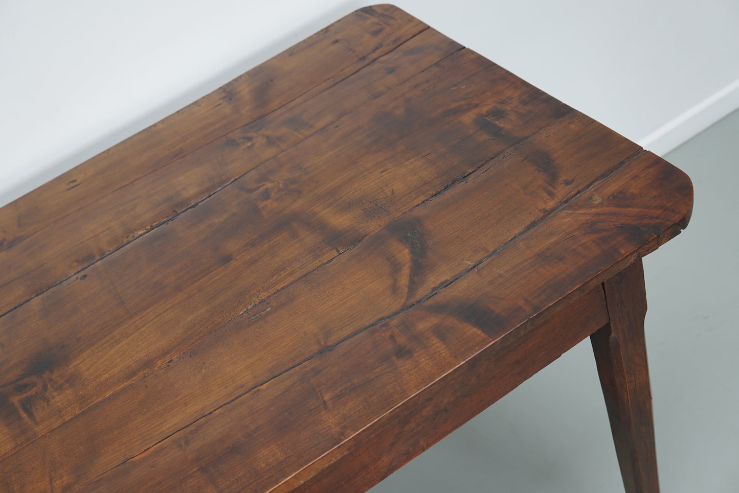 Antique Fruitwood 19th Century French Rustic Farmhouse Dining Table