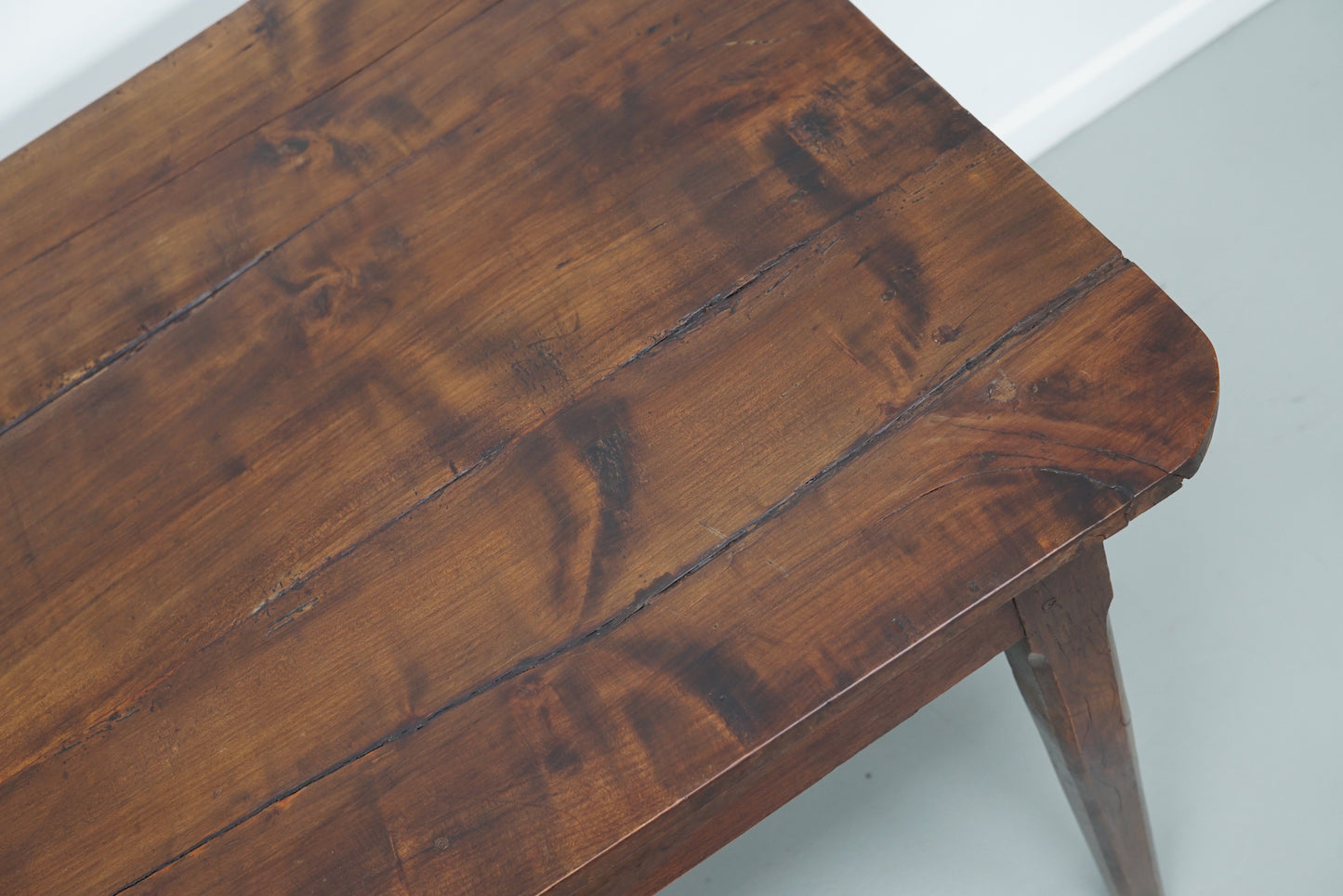 Antique Fruitwood 19th Century French Rustic Farmhouse Dining Table