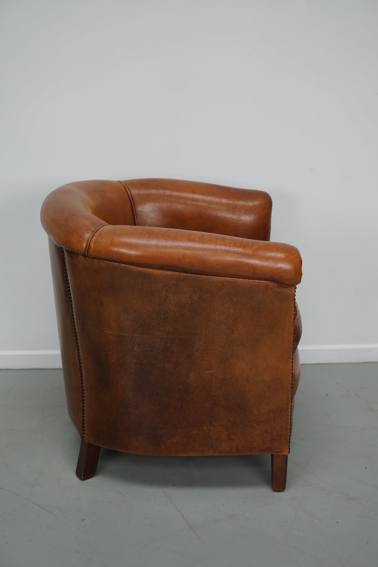 Vintage Dutch Cognac Colored Leather Club Chair
