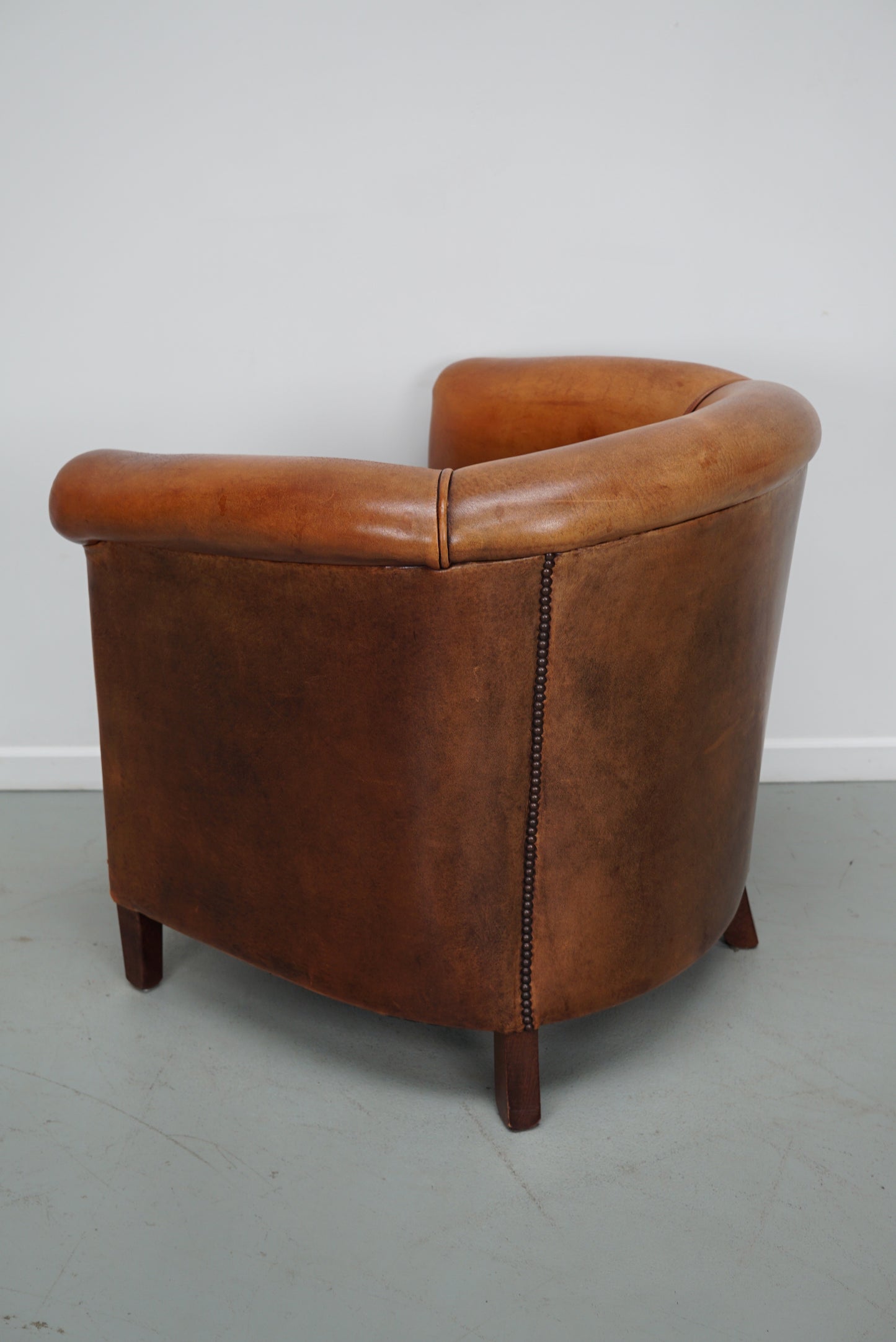 Vintage Dutch Cognac Colored Leather Club Chair
