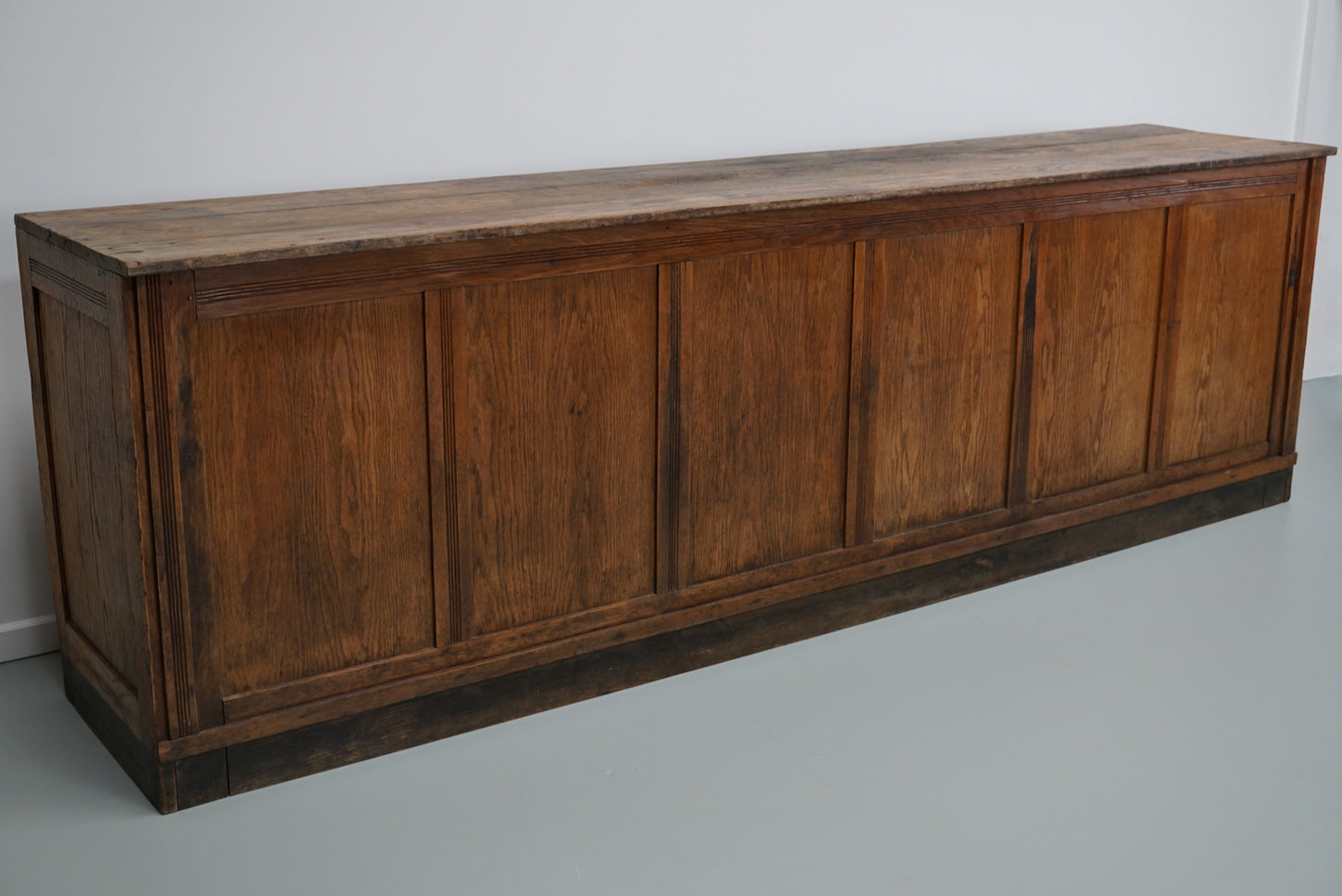 Large Vintage Dutch Oak Art Deco Shop Counter / Kitchen Island, 1930s