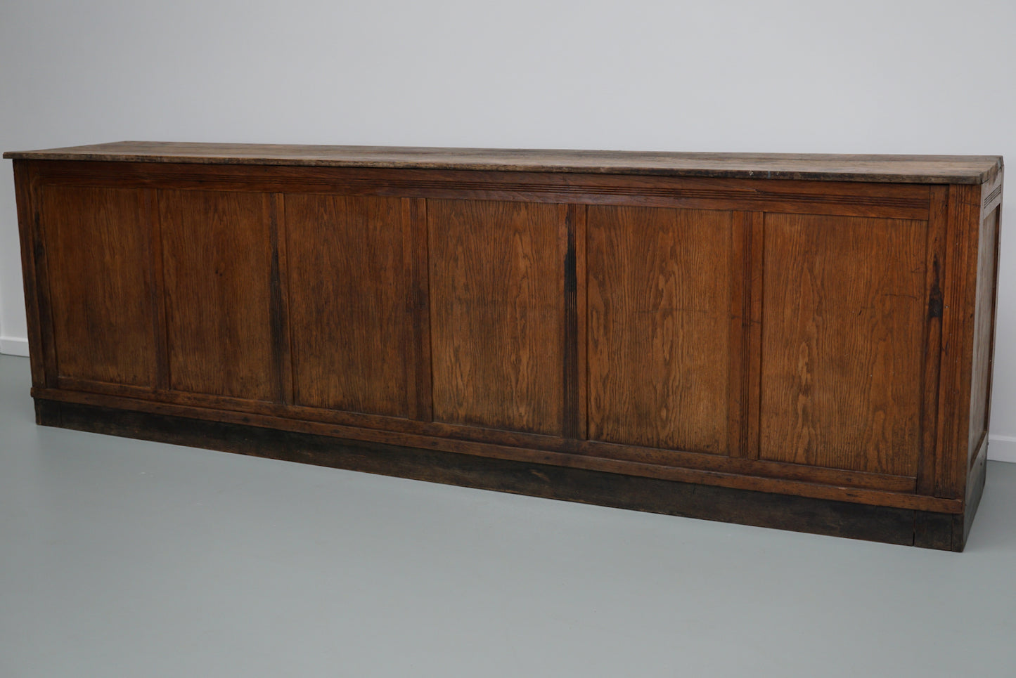 Large Vintage Dutch Oak Art Deco Shop Counter / Kitchen Island, 1930s