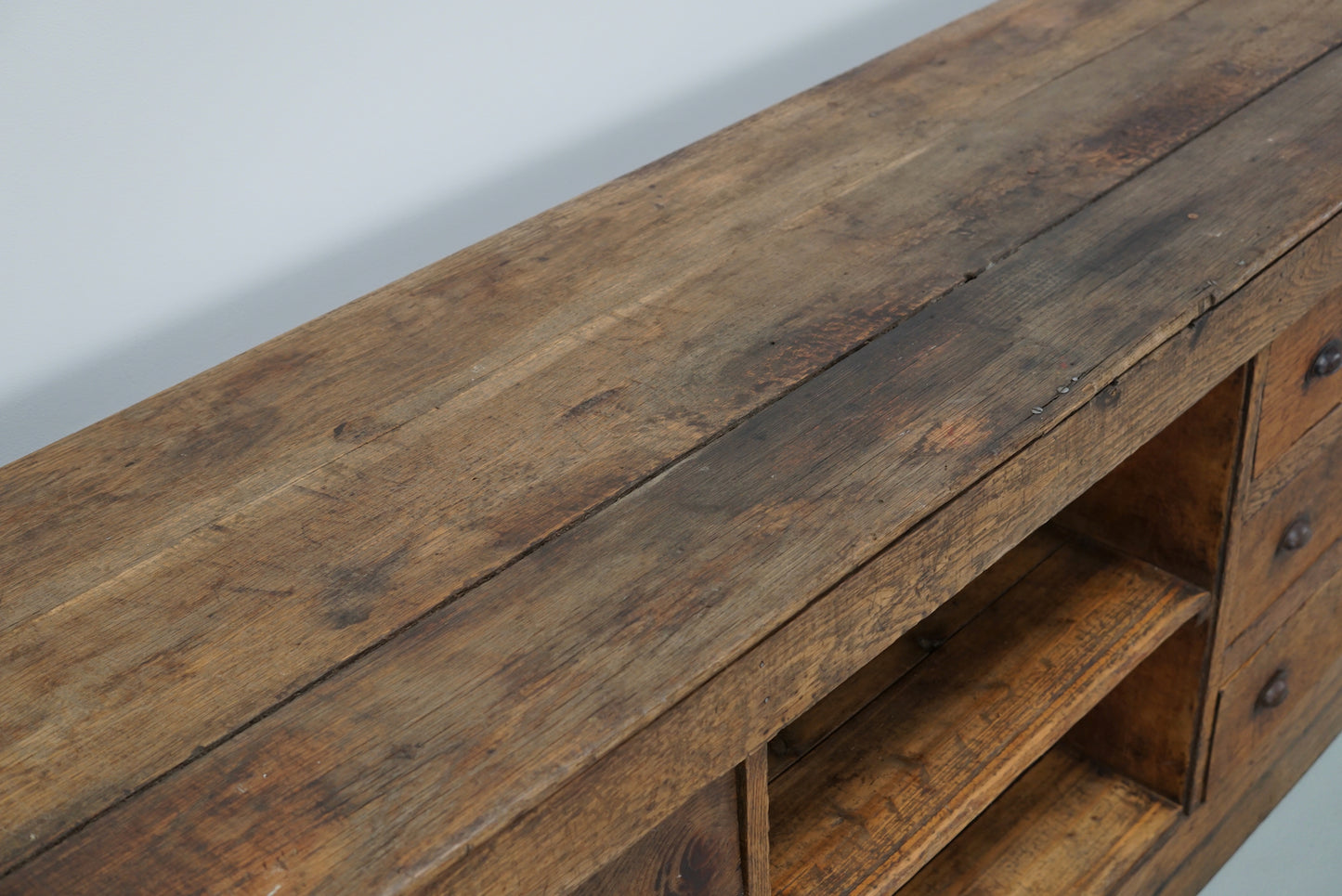 Large Vintage Dutch Oak Art Deco Shop Counter / Kitchen Island, 1930s