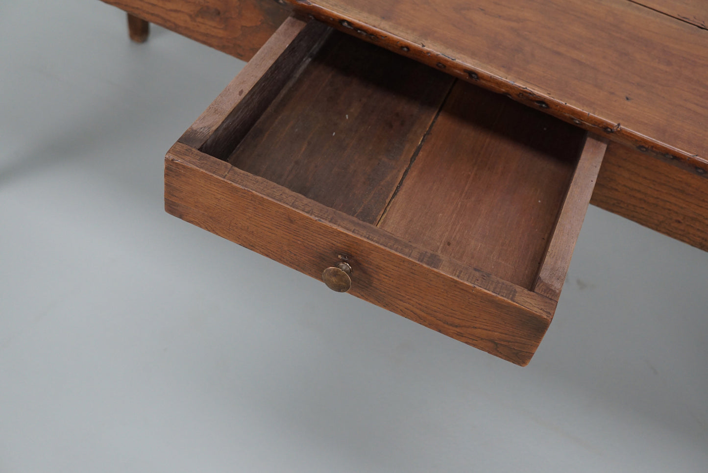 Antique Fruitwood 19th Century French Rustic Farmhouse Dining Table