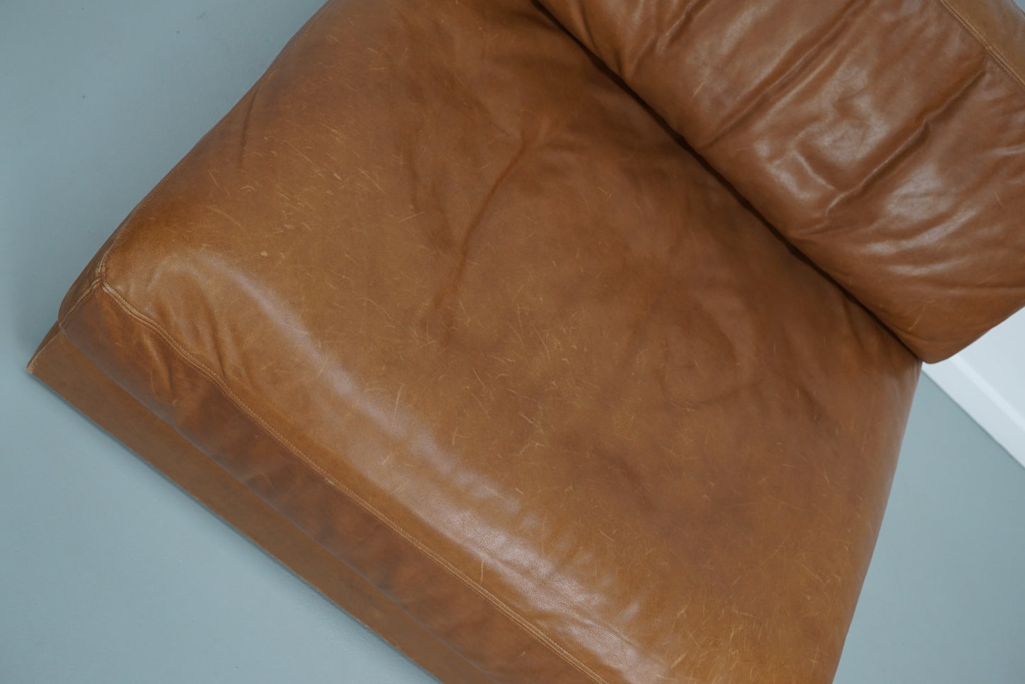 De Sede DS 76 Lounge Chair / Sleeping Sofa Cognac Leather, Switzerland, 1970s