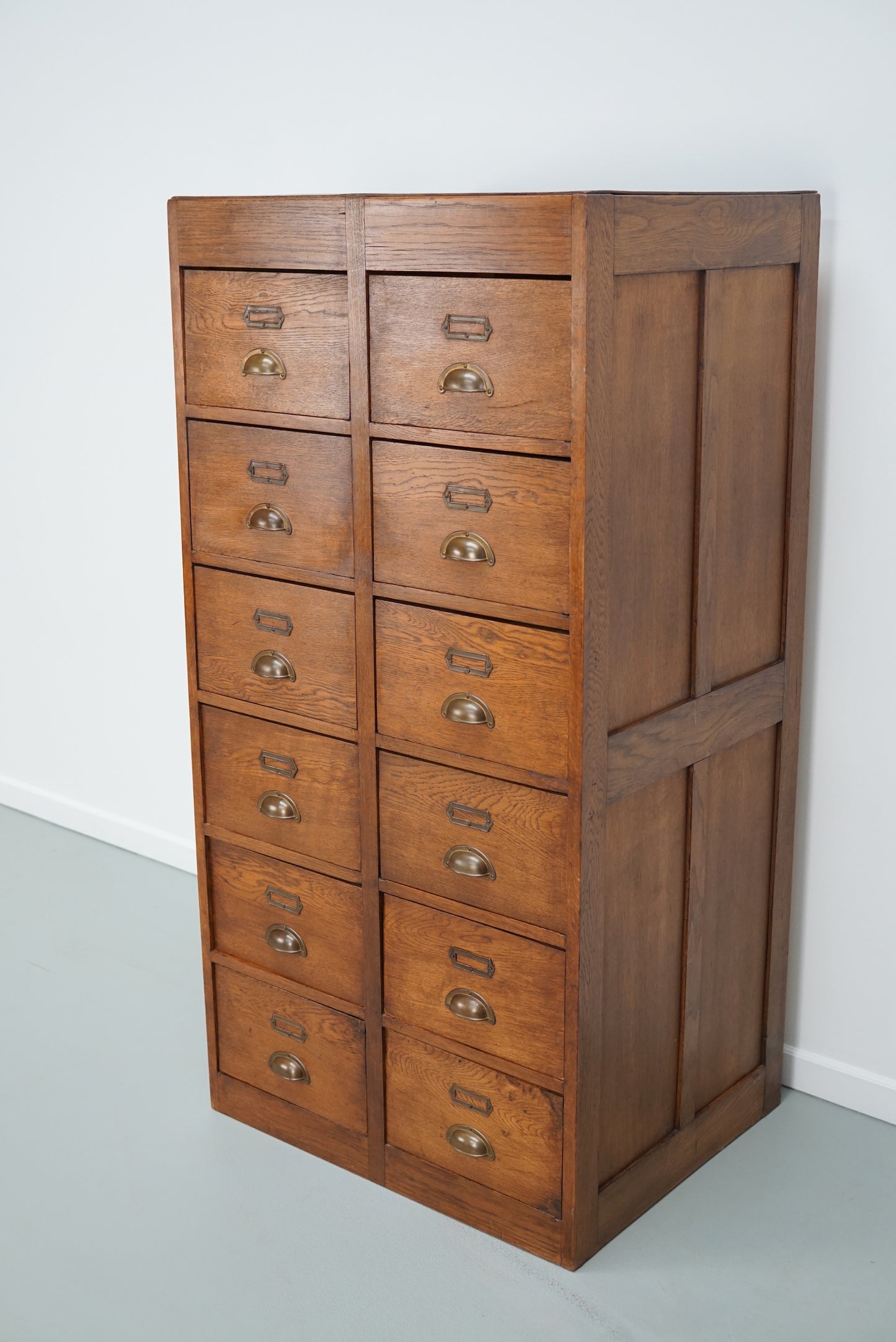 Vintage Dutch Oak Apothecary / Filing Cabinet, 1930s