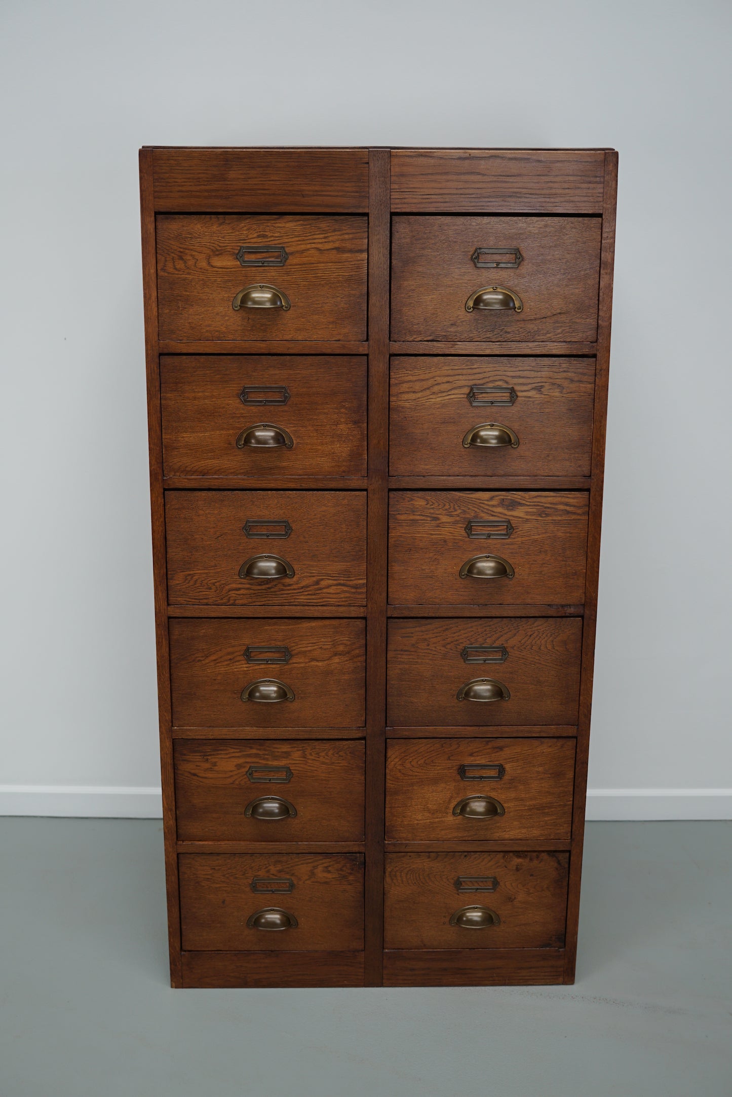 Vintage Dutch Oak Apothecary / Filing Cabinet, 1930s