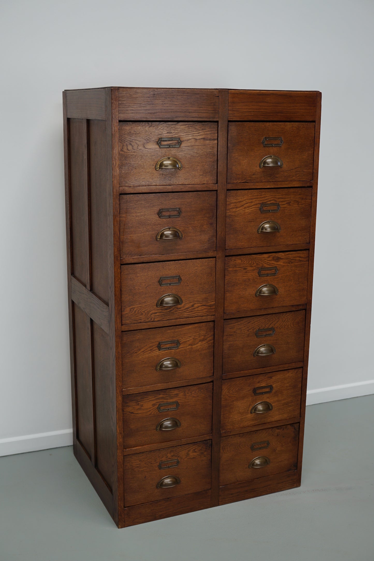 Vintage Dutch Oak Apothecary / Filing Cabinet, 1930s