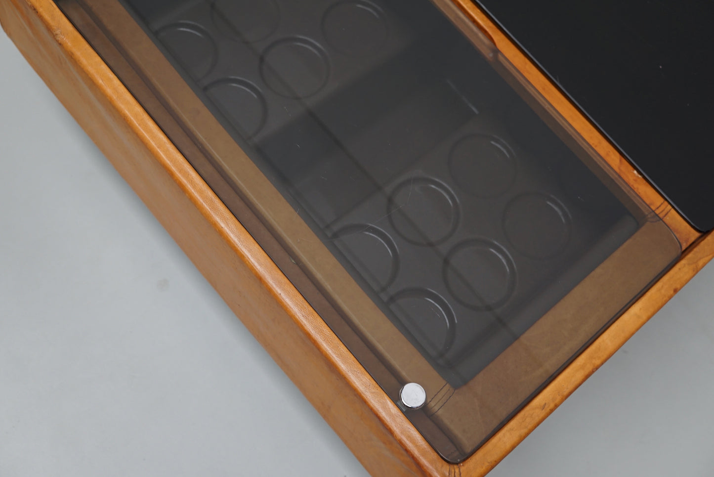 Vintage Cognac Leather Coffee Table / Bar by De Sede, 1960/70s