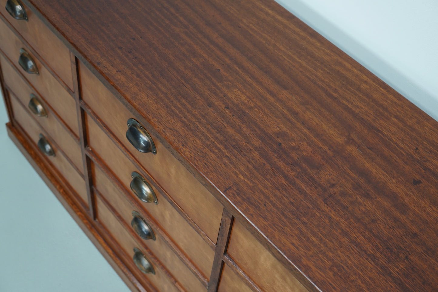 Vintage Dutch Cherry Apothecary / Filing Cabinet, 1930s