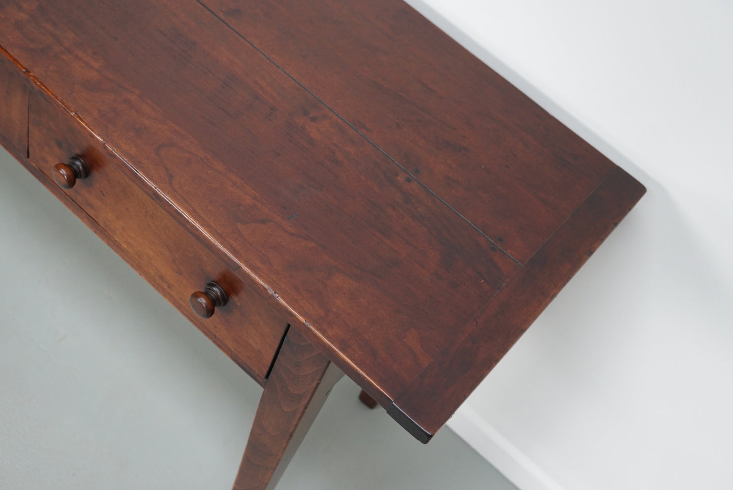 Vintage English Rustic Farmhouse Cherry Side Table, 1950s