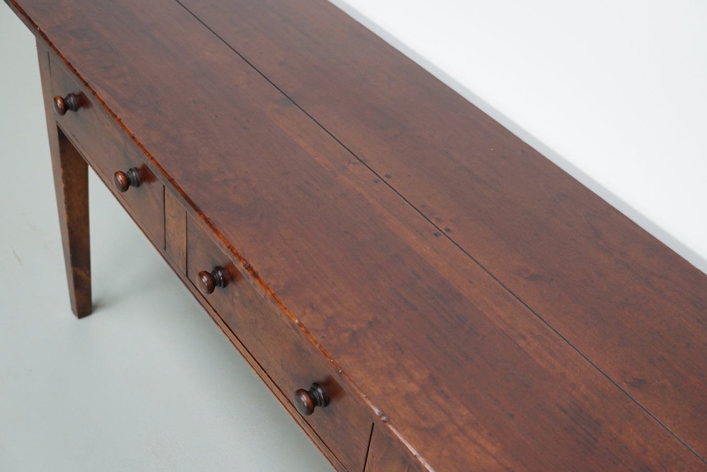 Vintage English Rustic Farmhouse Cherry Side Table, 1950s