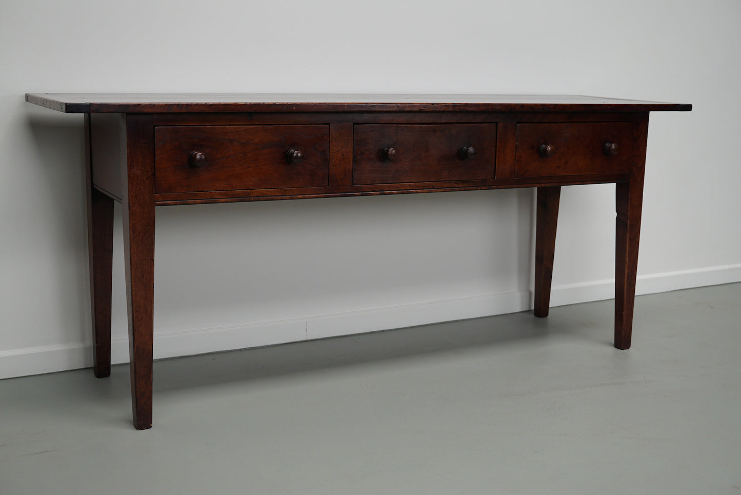 Vintage English Rustic Farmhouse Cherry Side Table, 1950s