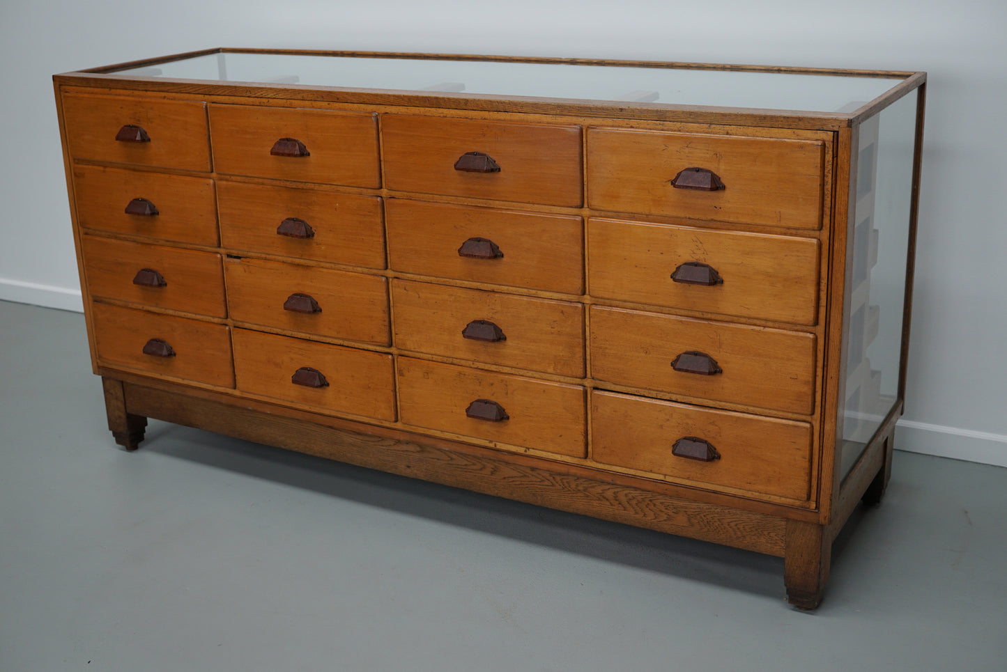Antique British Maple & Oak Haberdashery Cabinet or Shop Counter, 1920/30s