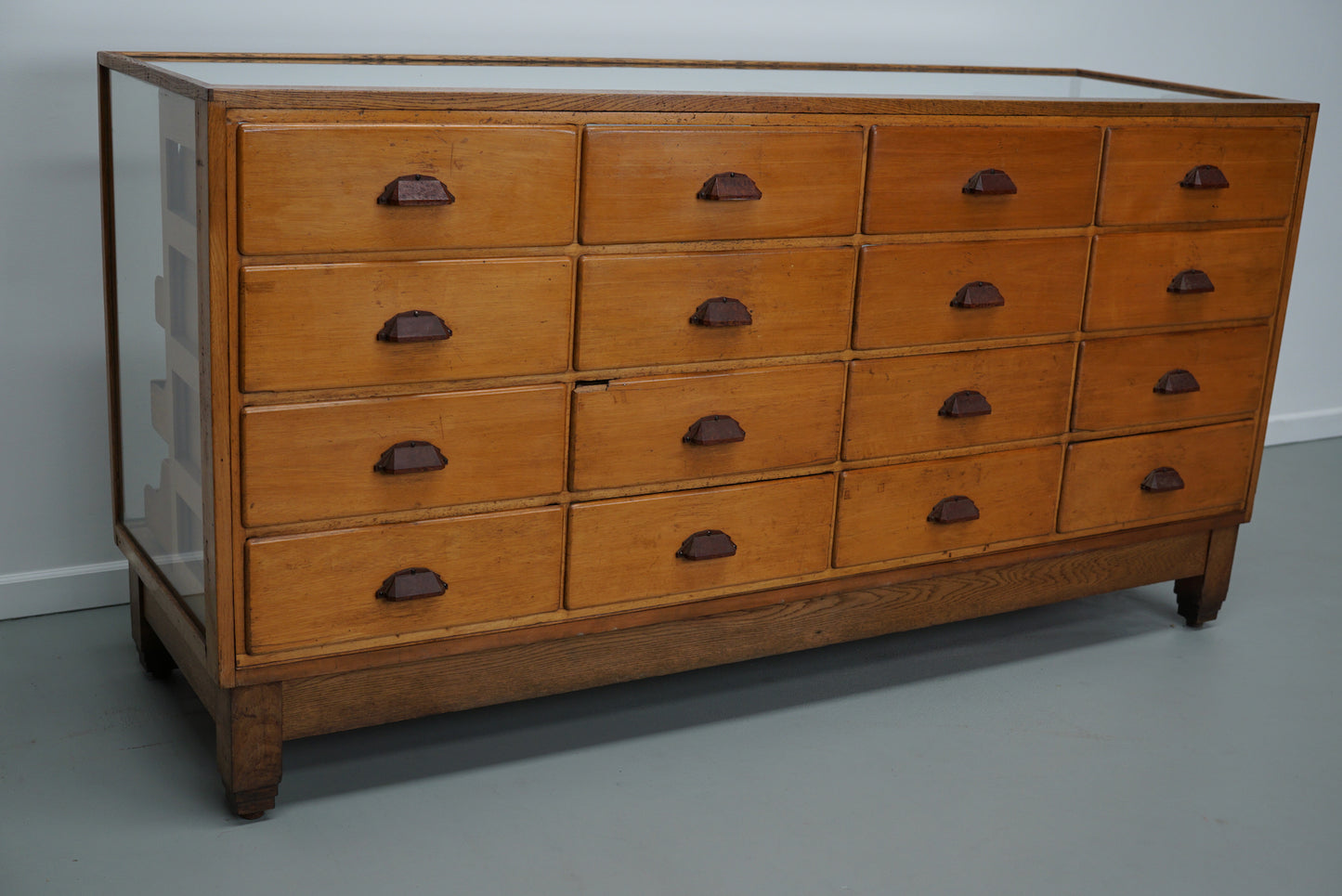 Antique British Maple & Oak Haberdashery Cabinet or Shop Counter, 1920/30s