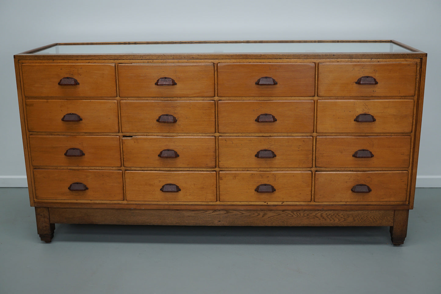 Antique British Maple & Oak Haberdashery Cabinet or Shop Counter, 1920/30s
