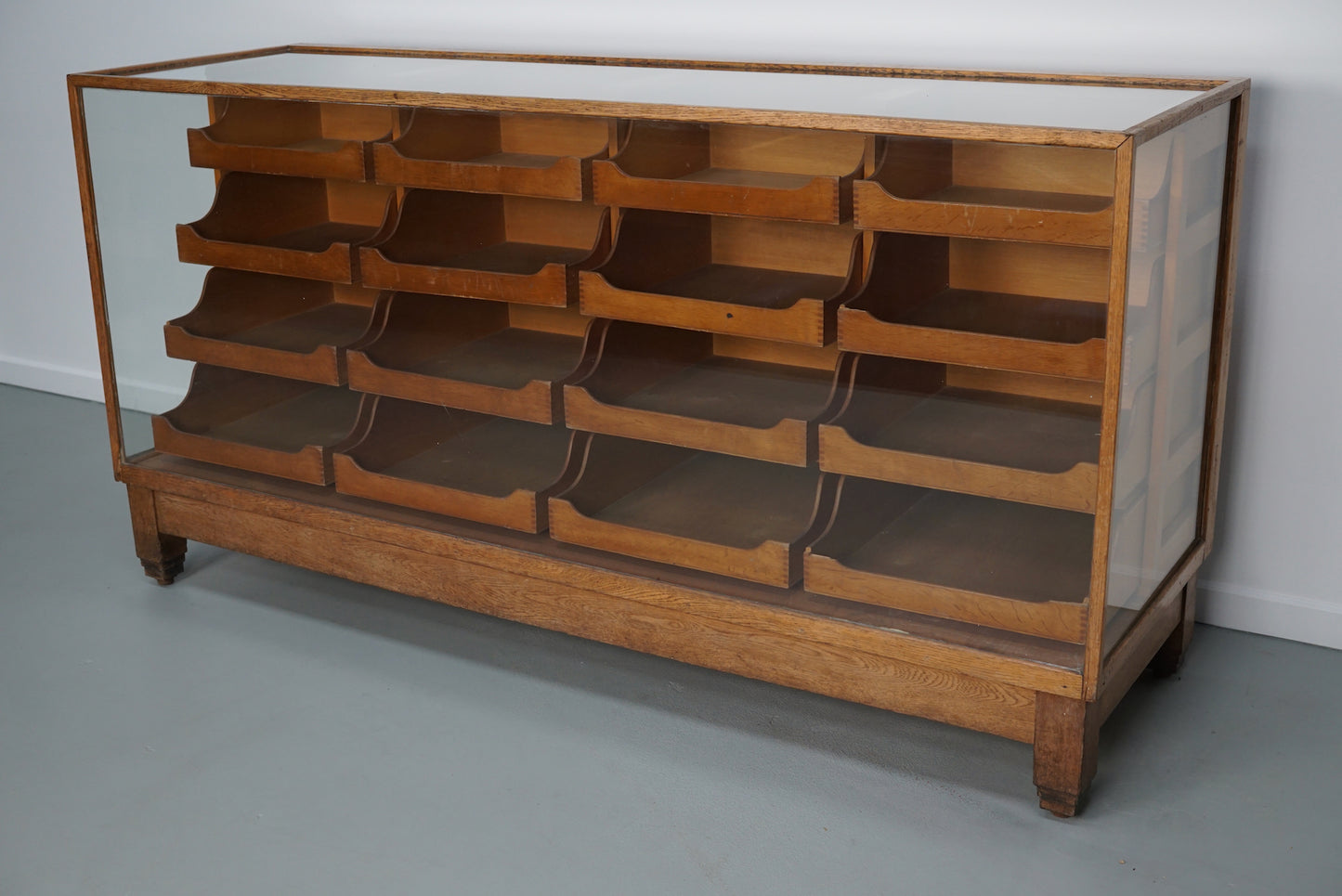 Antique British Maple & Oak Haberdashery Cabinet or Shop Counter, 1920/30s