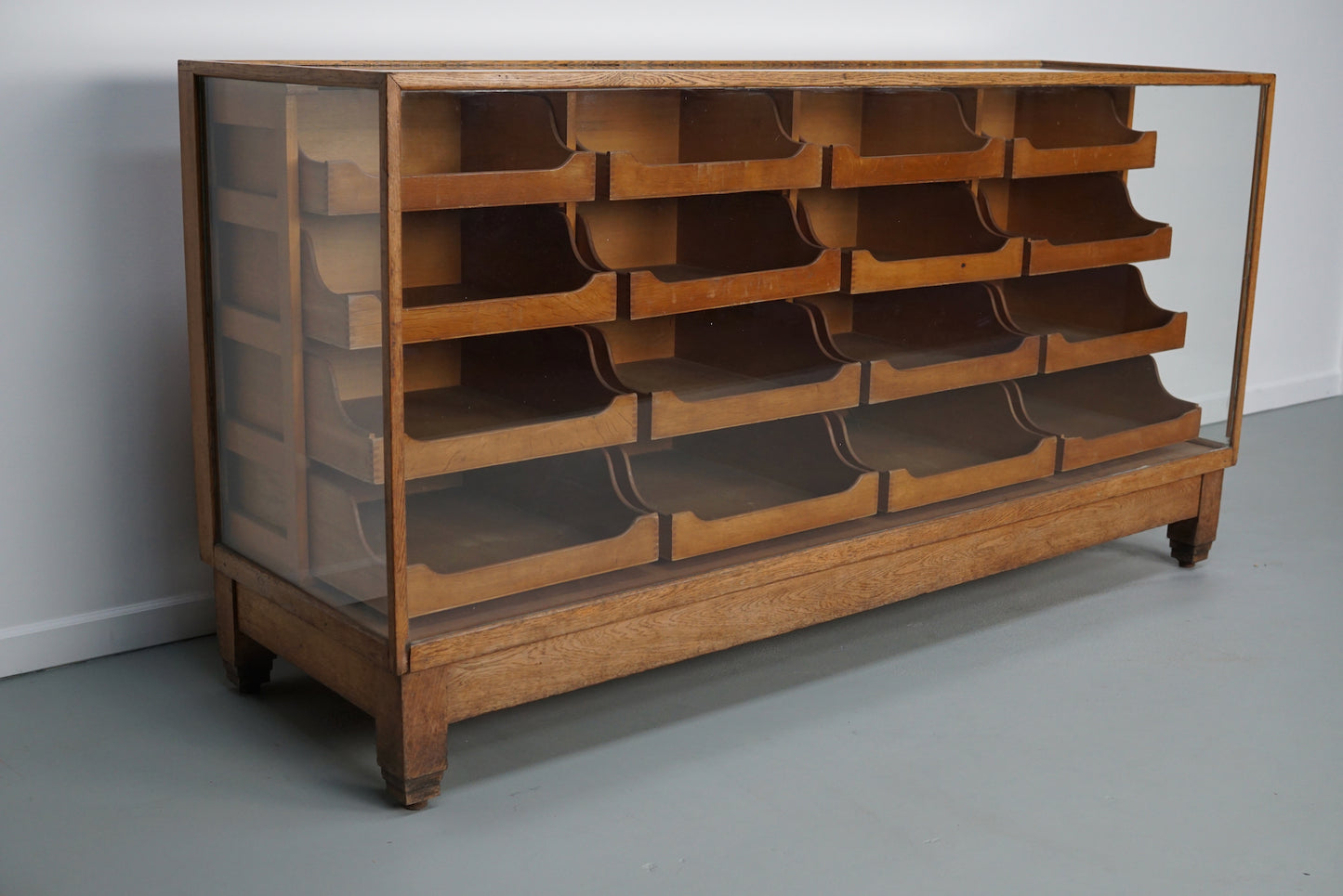 Antique British Maple & Oak Haberdashery Cabinet or Shop Counter, 1920/30s