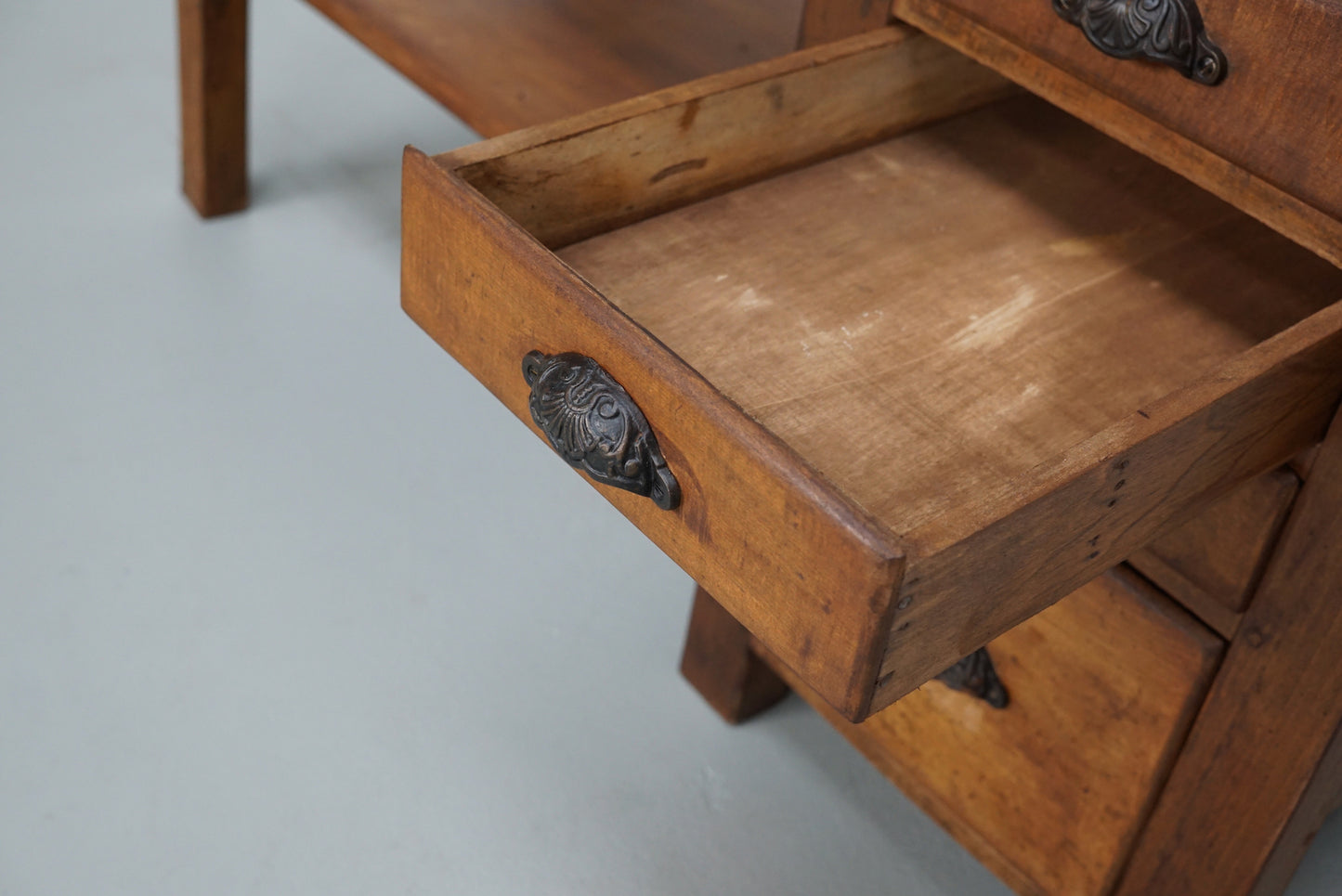 Vintage French Oak and Beech Jewelers / Watchmakers Workbench, 1930s