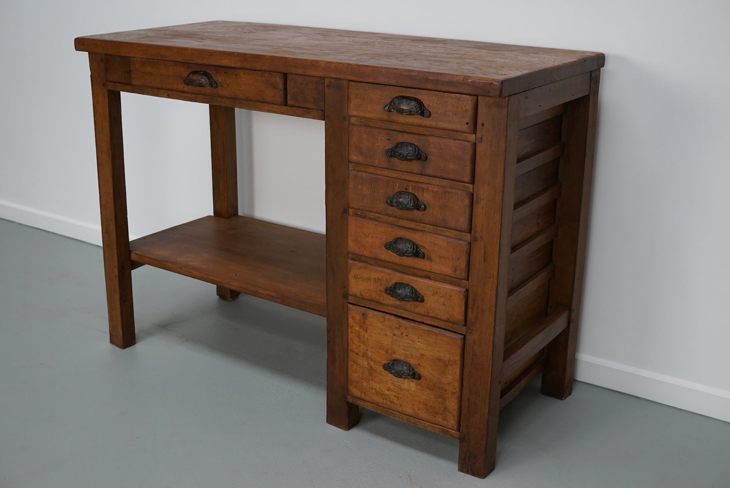 Vintage French Oak and Beech Jewelers / Watchmakers Workbench, 1930s