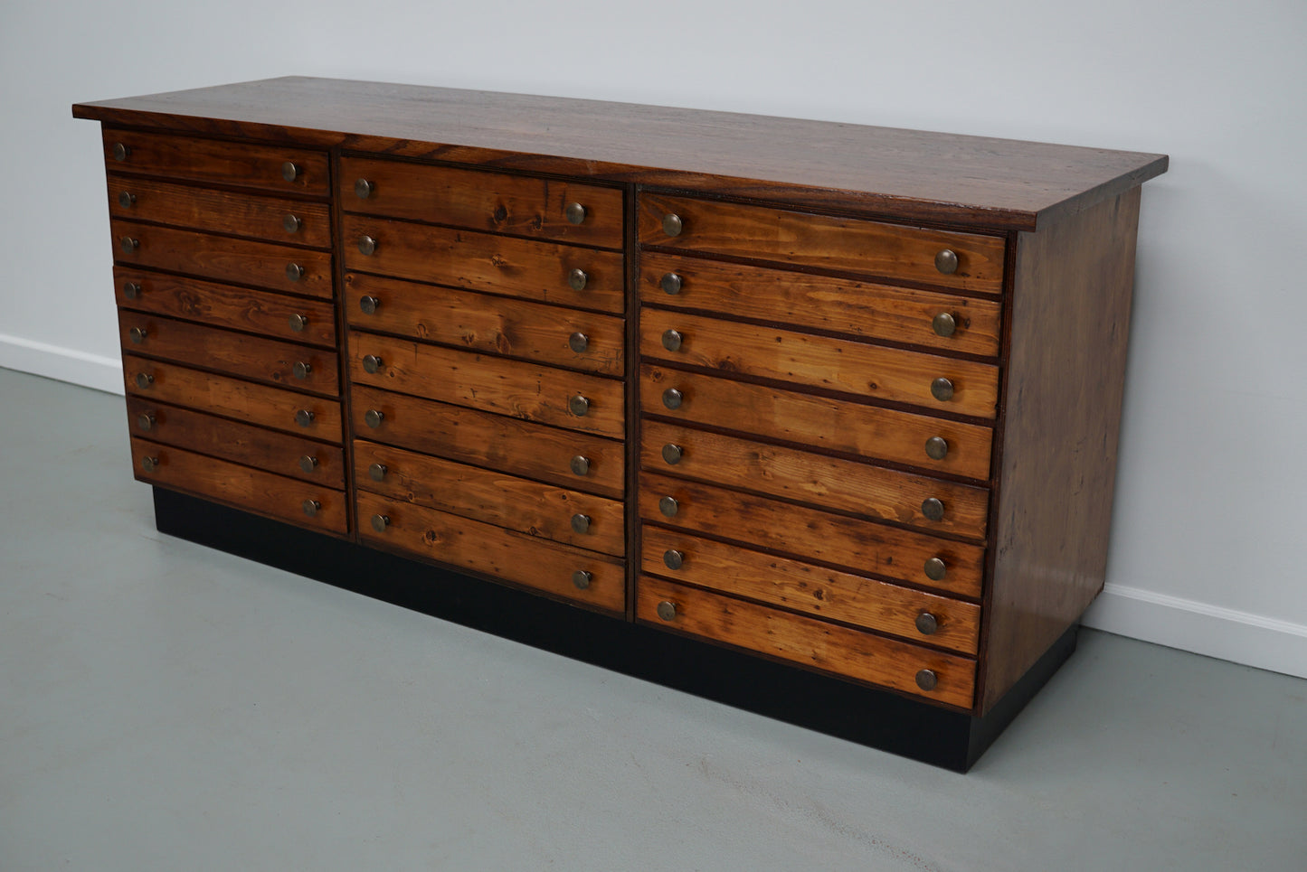 Vintage German Pine & Oak Apothecary Cabinet, 1950s