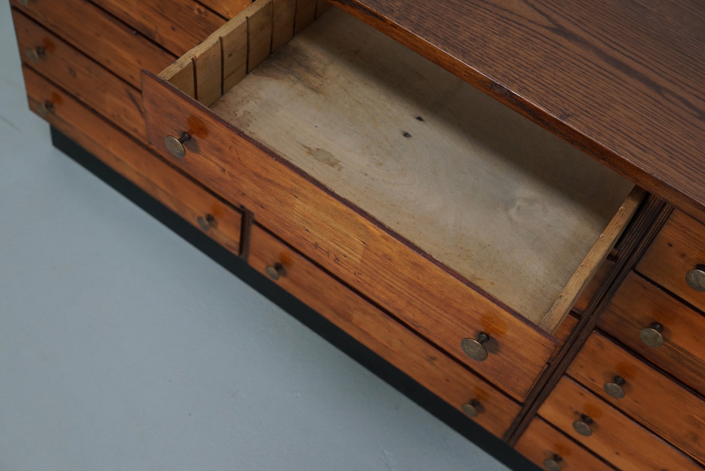 Vintage German Pine & Oak Apothecary Cabinet, 1950s